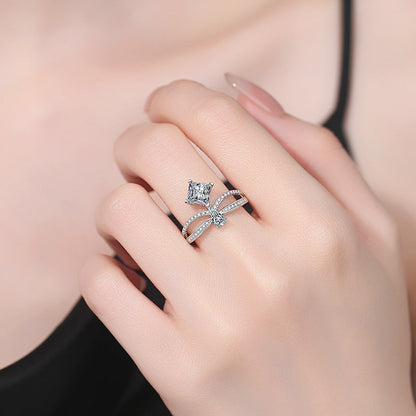 [Limara]ELEGANT DOUBLE-TWISTED MOISSANITE RING