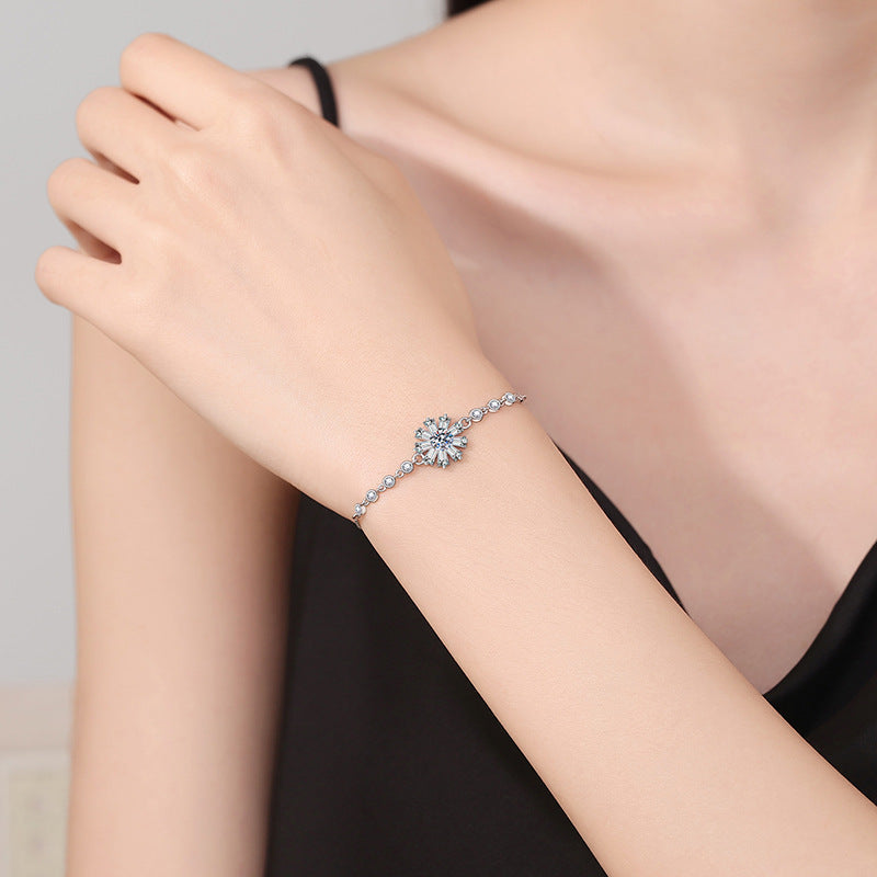 [Limara]RADIANT ICY CRYSTAL SUNFLOWER MOISSANITE BRACELET
