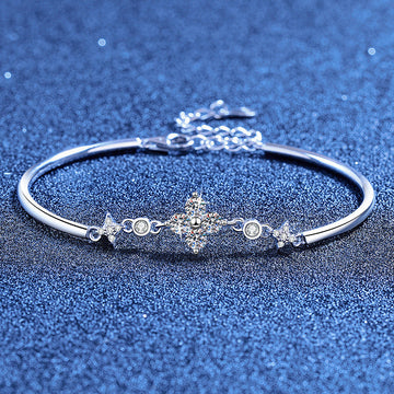 [Limara]CLOVER & TWIN-STAR MOISSANIT-ARMBAND