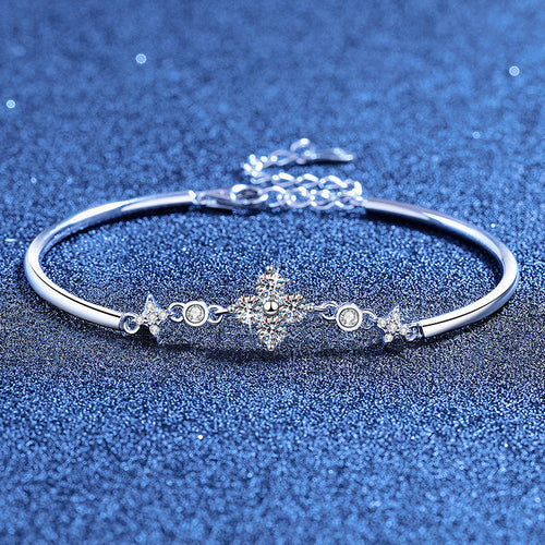 [Limara]CLOVER & TWIN-STAR MOISSANITE BRACELET