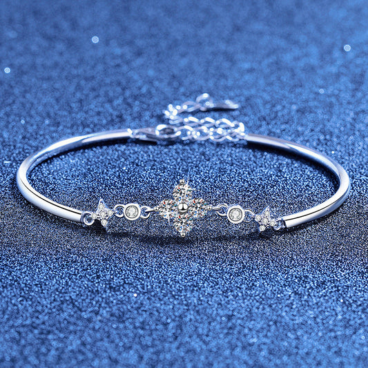 [Limara]CLOVER & TWIN-STAR MOISSANITE BRACELET