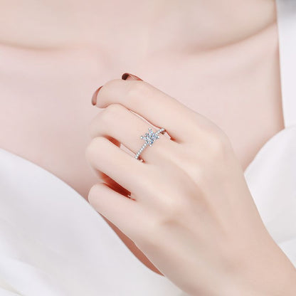 [Limara]ELEGANT PRINCESS CUT MOISSANITE ENGAGEMENT RING