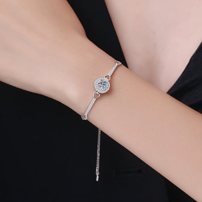 [Limara]INTERLOCKING HEART & CIRCLE MOISSANITE BRACELET