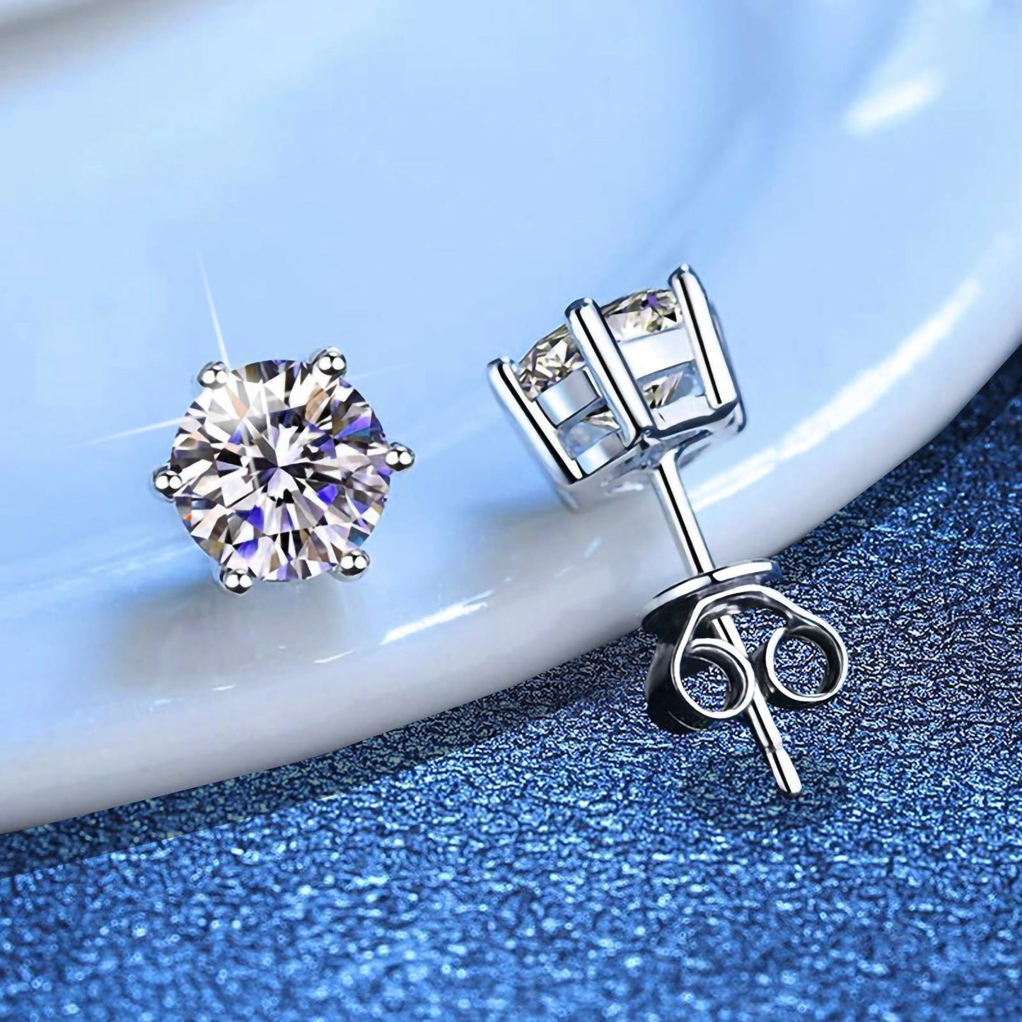 [Limara]SIX-PRONG MOISSANITE EARRINGS