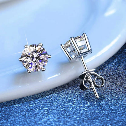 [Limara]SIX-PRONG MOISSANITE EARRINGS