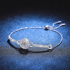 [Limara]INTERLOCKING HEART & CIRCLE MOISSANITE BRACELET
