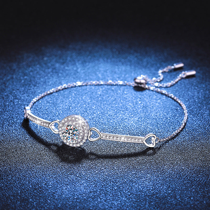 [Limara]INTERLOCKING HEART & CIRCLE MOISSANITE BRACELET
