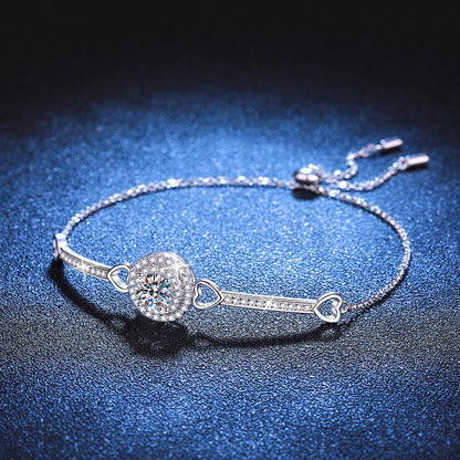 [Limara]INTERLOCKING HEART & CIRCLE MOISSANITE BRACELET