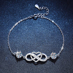 [Limara]DOUBLE-STONE "LOVE LINK" MOISSANITE BRACELET