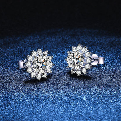 [Limara]BLOOMING SUNFLOWER MOISSANITE STUD EARRINGS