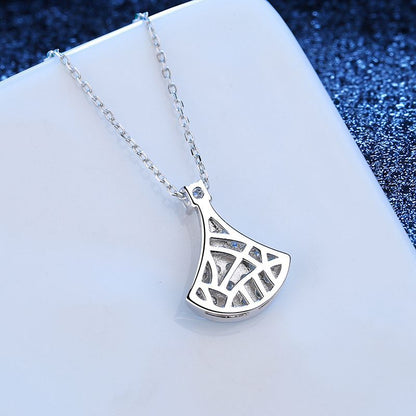 [Limara]ELEGANT FAN-SHAPED MOISSANITE PENDANT NECKLACE