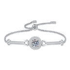 [Limara]INTERLOCKING HEART & CIRCLE MOISSANITE BRACELET