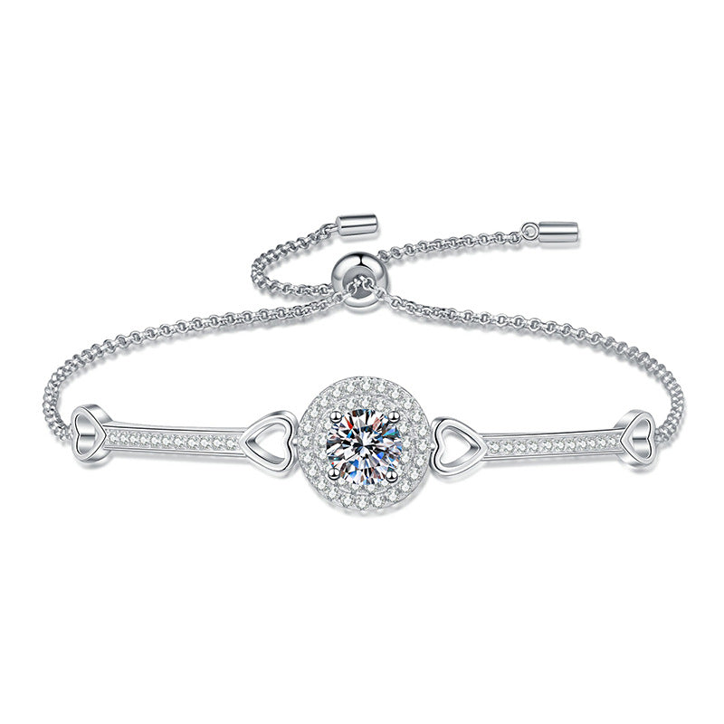 [Limara]INTERLOCKING HEART & CIRCLE MOISSANITE BRACELET
