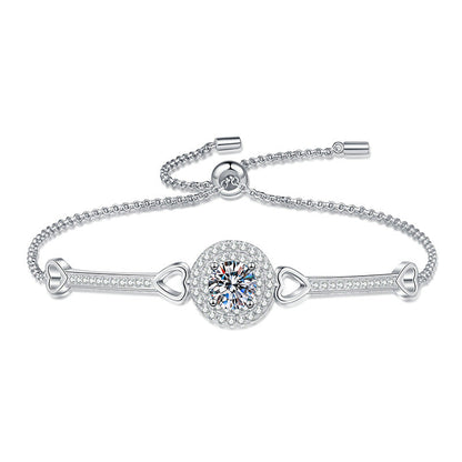 [Limara]INTERLOCKING HEART & CIRCLE MOISSANITE BRACELET