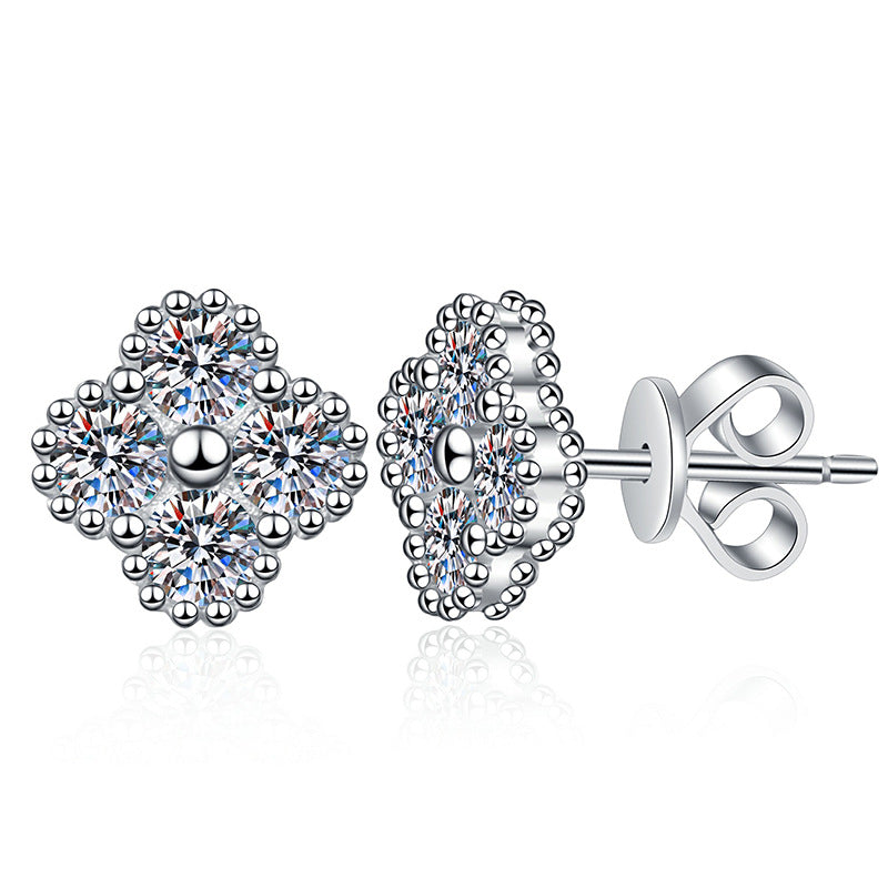 [Limara]ELEGANT FOUR-LEAF CLOVER MOISSANITE STUD EARRINGS