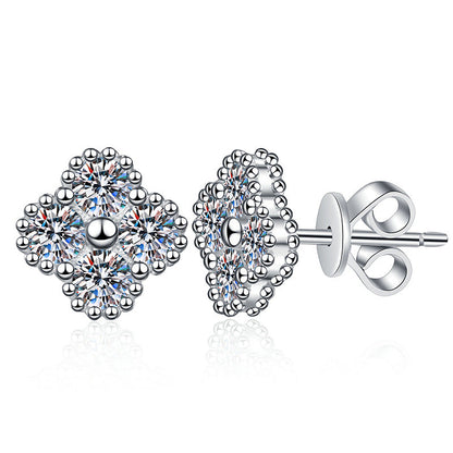 [Limara]ELEGANT FOUR-LEAF CLOVER MOISSANITE STUD EARRINGS