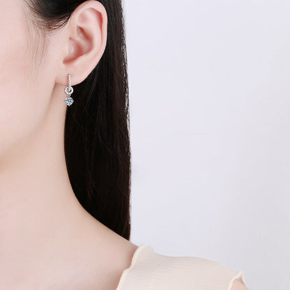 [Limara]INTERLOCKING DOUBLE RING MOISSANITE DROP EARRINGS