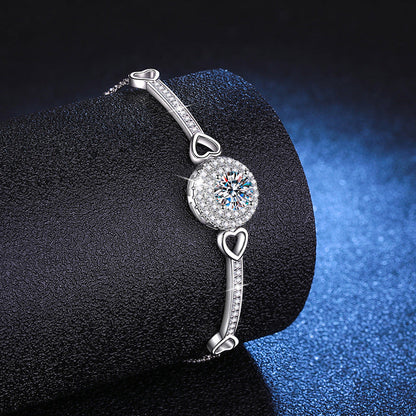 [Limara]INTERLOCKING HEART & CIRCLE MOISSANITE BRACELET