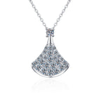 [Limara]ELEGANT FAN-SHAPED MOISSANITE PENDANT NECKLACE