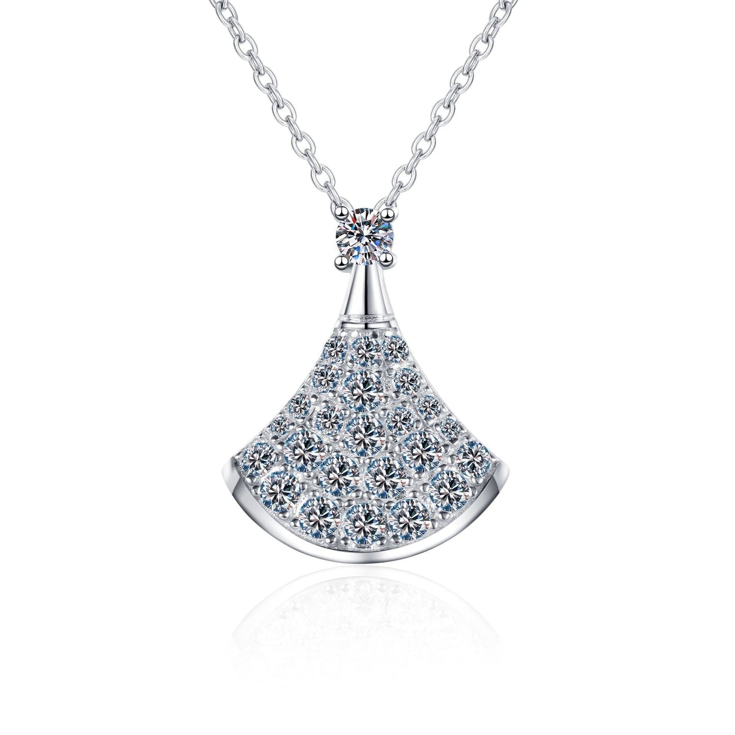 [Limara]ELEGANT FAN-SHAPED MOISSANITE PENDANT NECKLACE