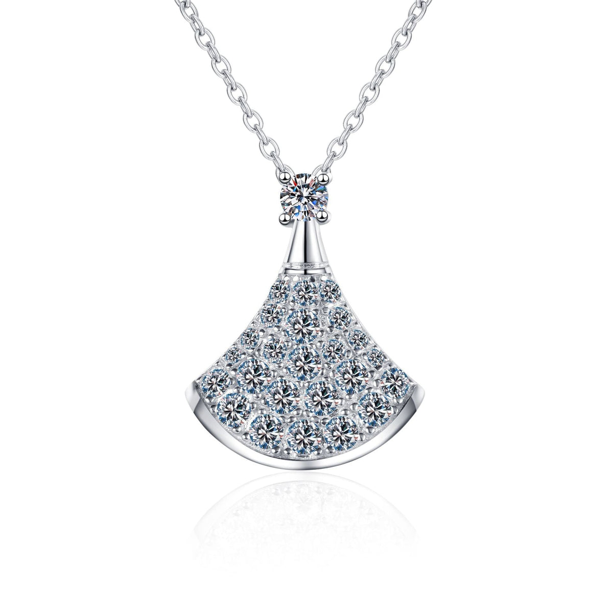 [Limara]ELEGANTE FÄCHERFÖRMIGE MOISSANIT-ANHÄNGERKETTE