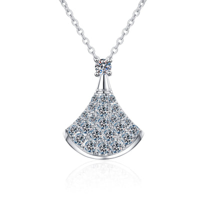 [Limara]ELEGANT FAN-SHAPED MOISSANITE PENDANT NECKLACE
