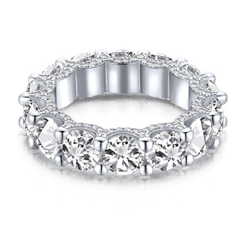 [Limara]Gorgeous Round Cut Tennis Ring