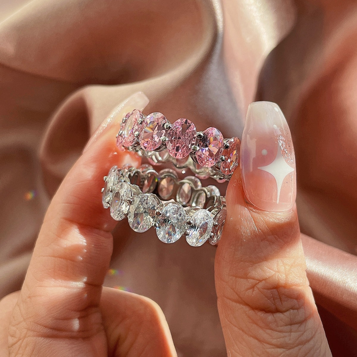 [Limara]Dainty Elongated Cushion Cut Tennis Ring