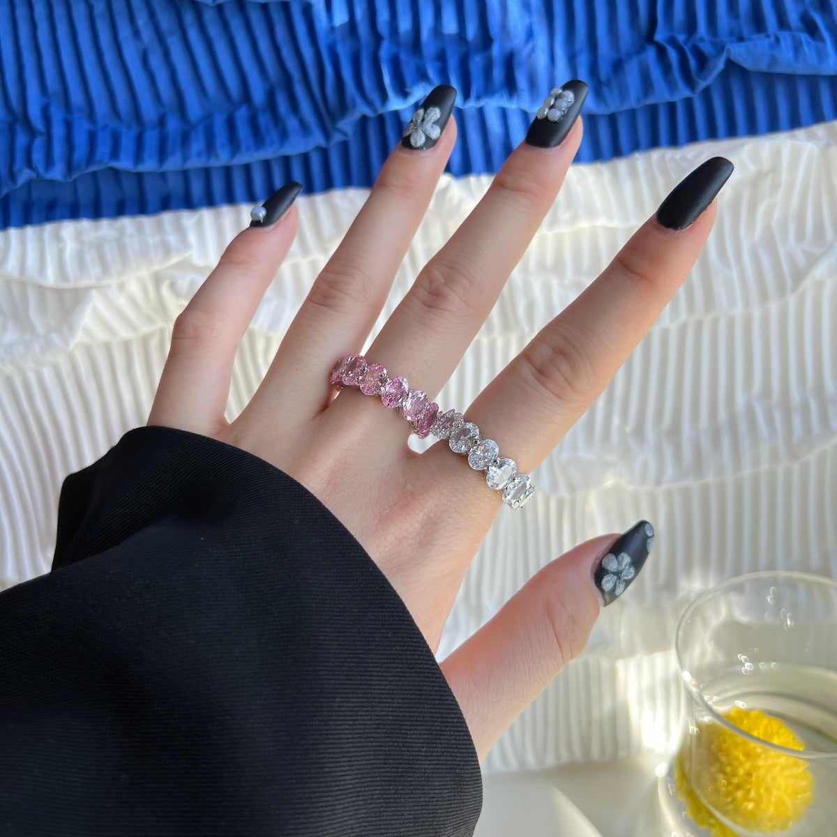 [Limara]Dainty Elongated Cushion Cut Tennis Ring