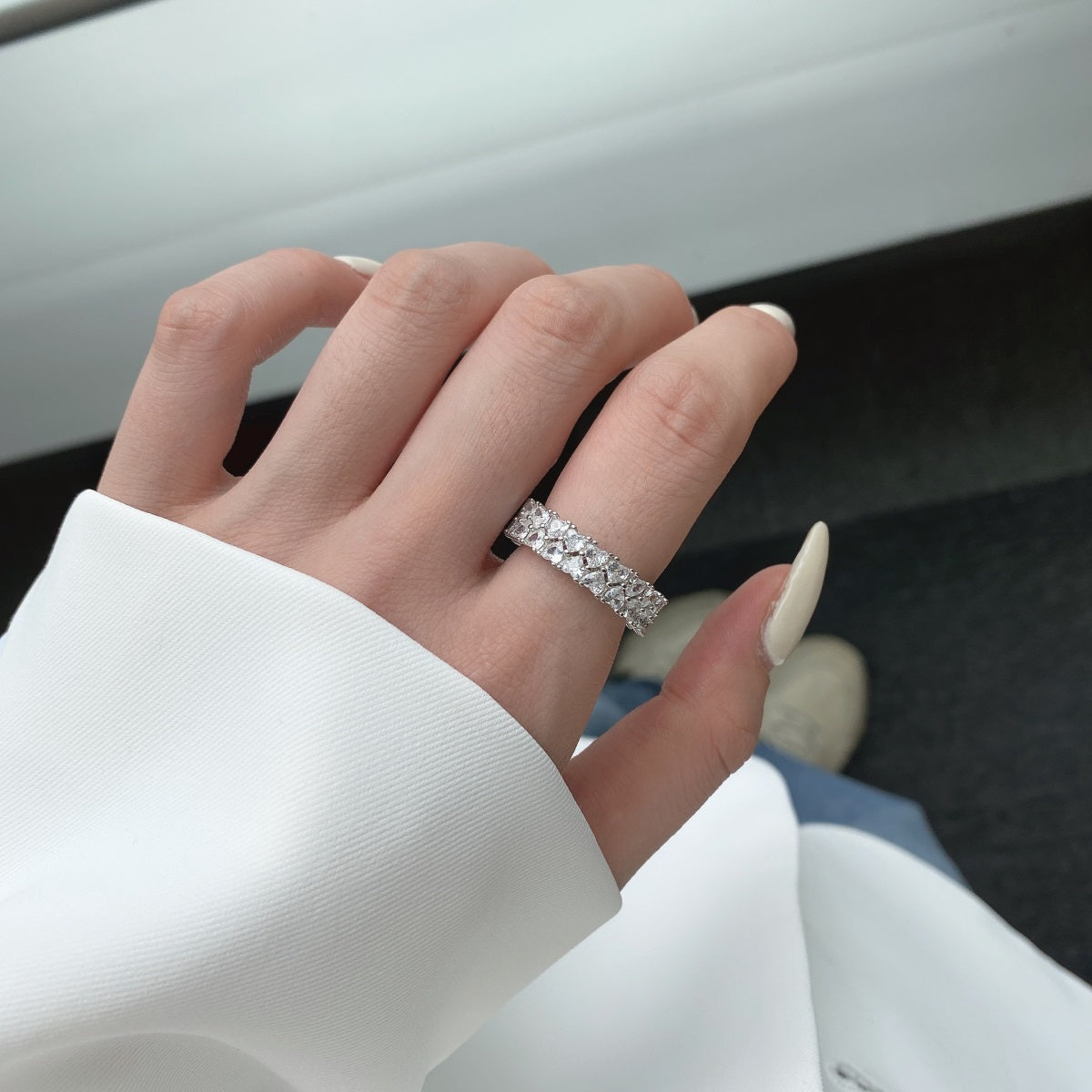 [Limara]Sparkling Full Heart Ring