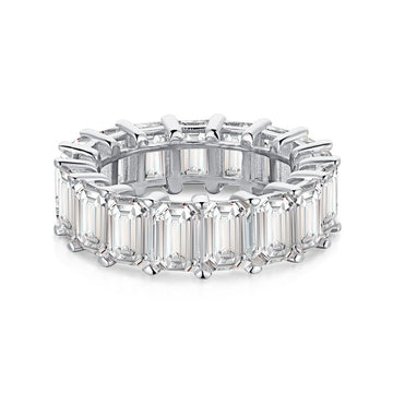[Limara]0.75 Carat Elegant Emerald Cut Tennis Ring