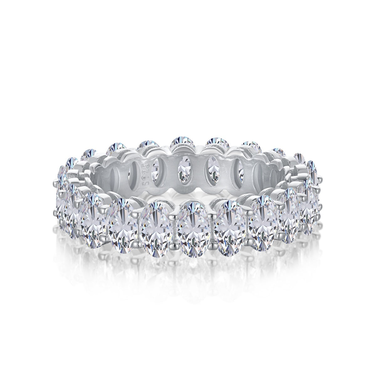 [Limara]Ornate Oval Cut Tennis Ring