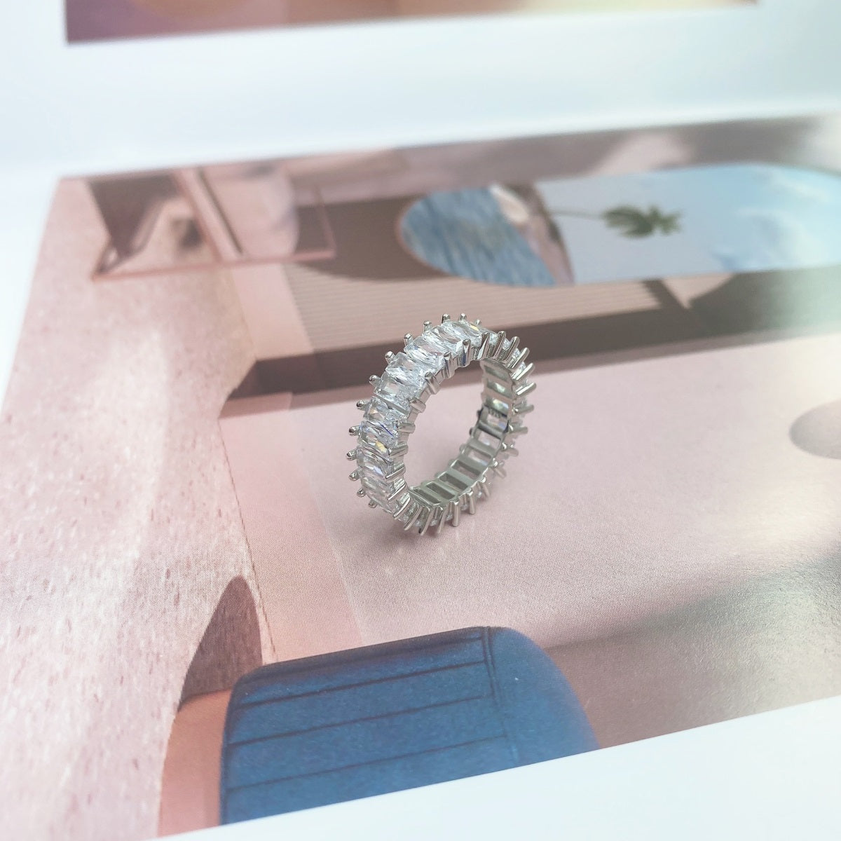 [Limara]Unique Colorful Radiant Cut RIng