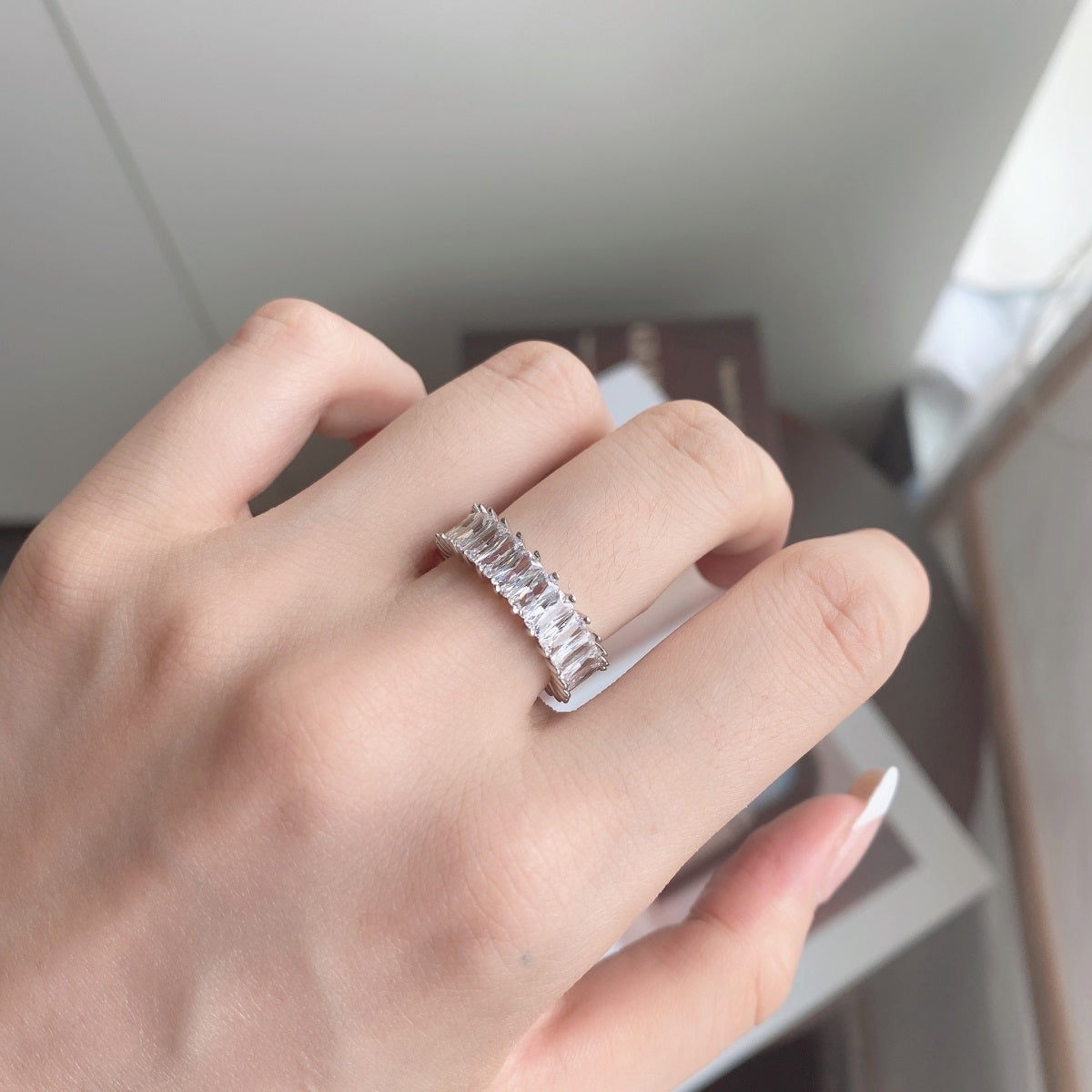 [Limara]Unique Colorful Radiant Cut RIng