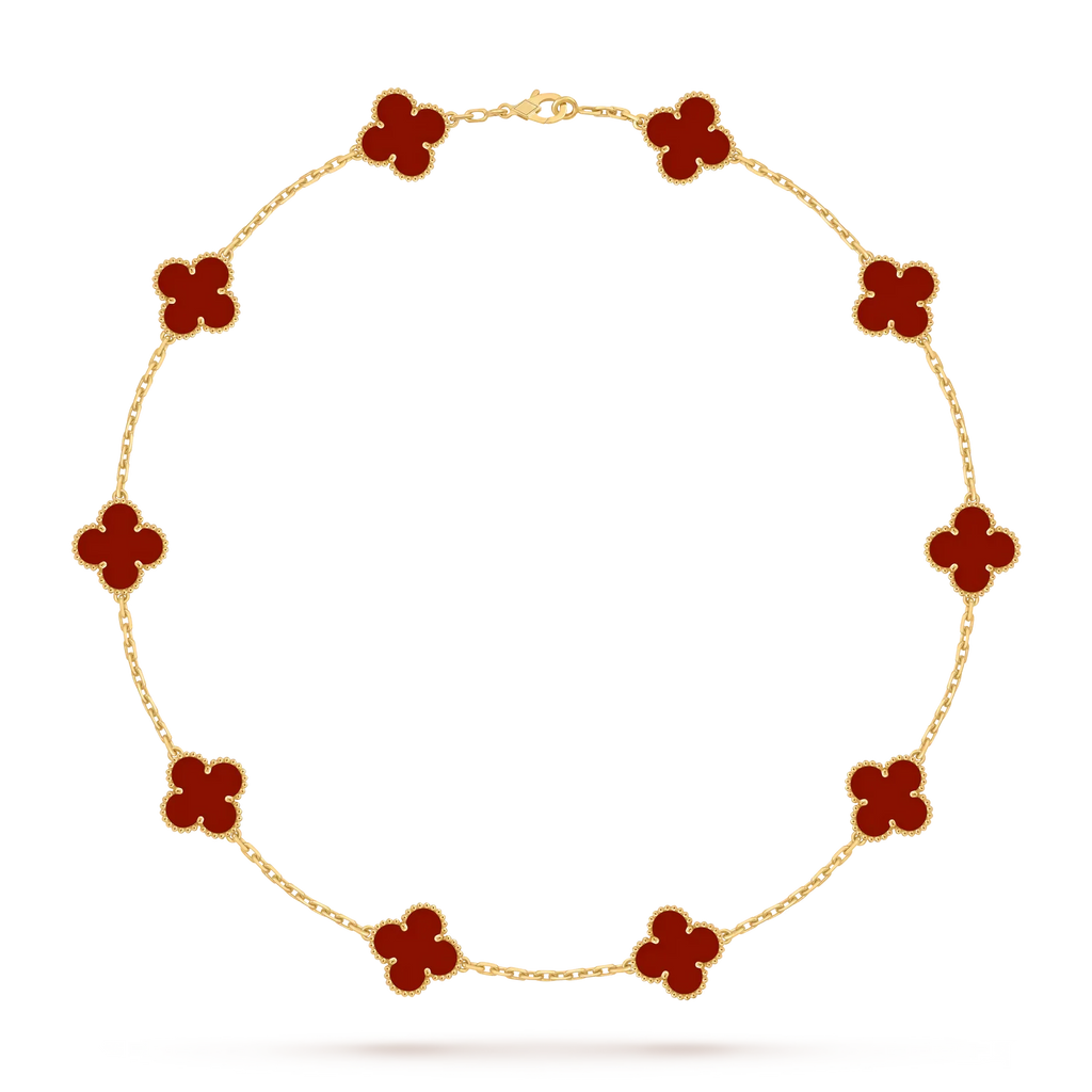 [Limara]CLASSIC LUCKY 10-MOTIF CLOVER NECKLACE GOLD COLLECTION
