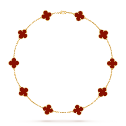 [Limara]CLASSIC LUCKY 10-MOTIF CLOVER NECKLACE GOLD COLLECTION