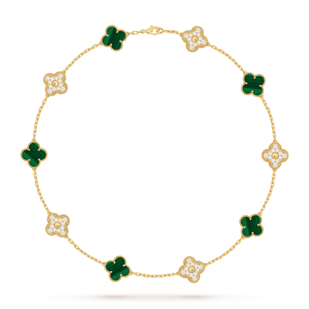 [Limara]CLASSIC LUCKY 10-MOTIF CLOVER NECKLACE GOLD COLLECTION