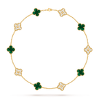[Limara]CLASSIC LUCKY 10-MOTIF CLOVER NECKLACE GOLD COLLECTION
