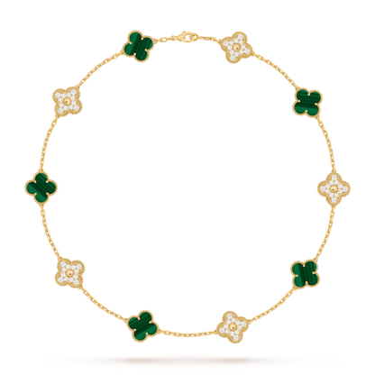 [Limara]CLASSIC LUCKY 10-MOTIF CLOVER NECKLACE GOLD COLLECTION
