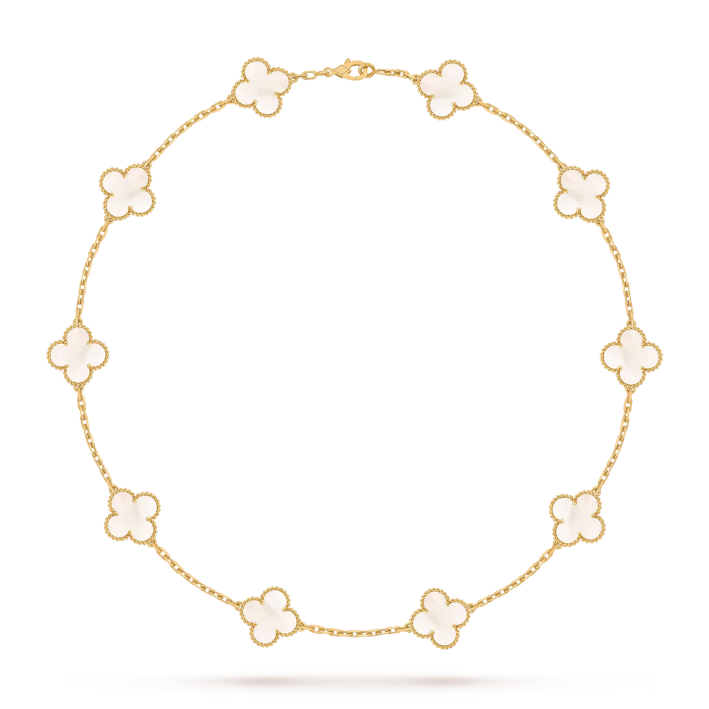 [Limara]CLASSIC LUCKY 10-MOTIF CLOVER NECKLACE GOLD COLLECTION