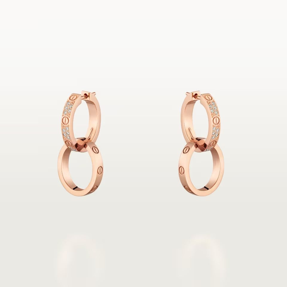 [Limara] LOVE 3.3MM DANGLE HALF DIAMOND EARRINGS
