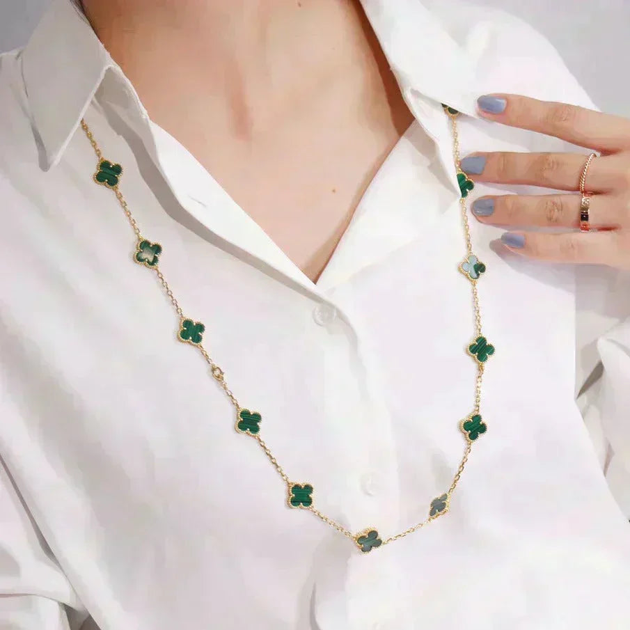 [Limara]CLOVER 20 MOTIFS MALACHITE GOLD