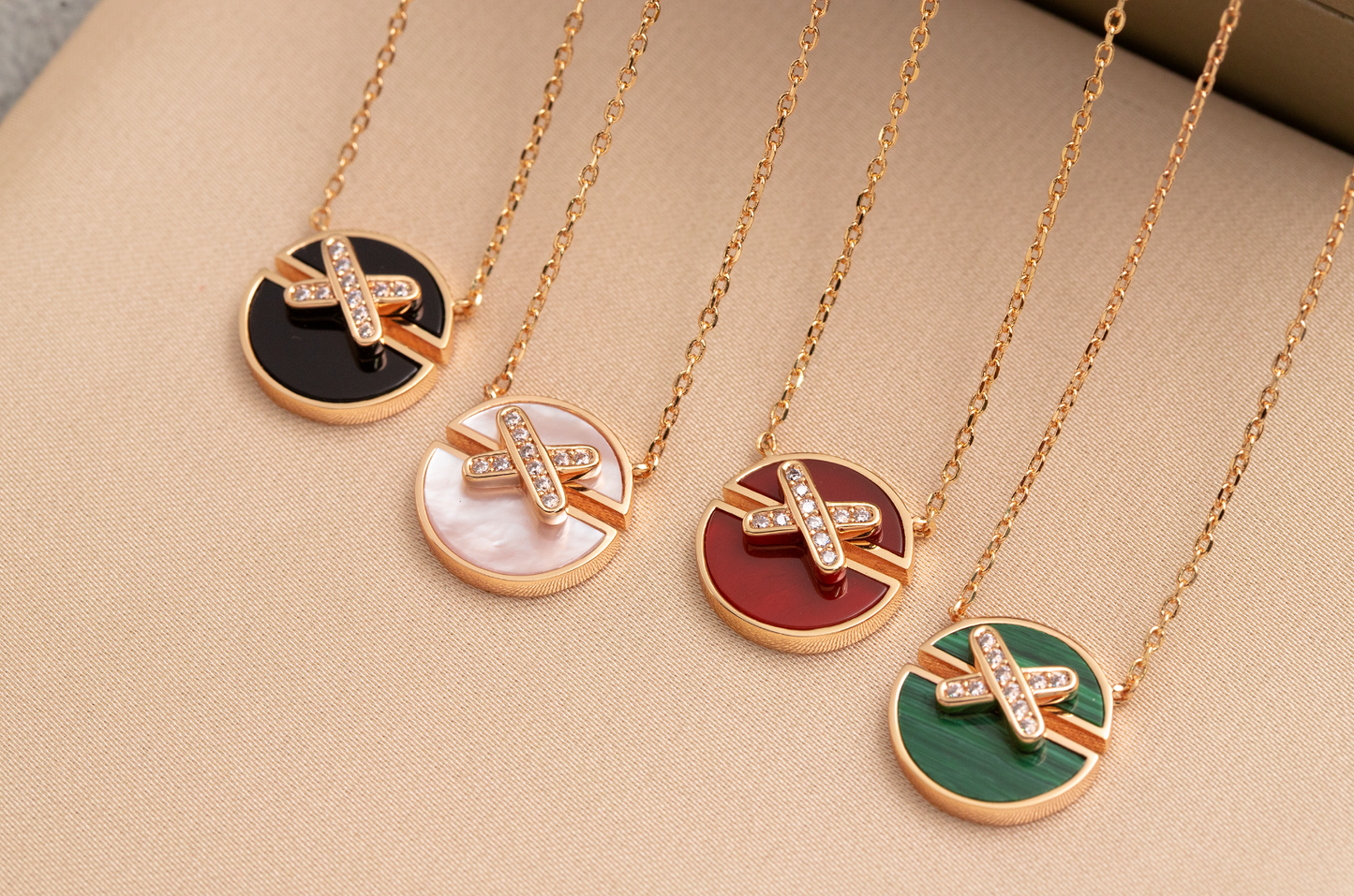 [Limara]JEUX DE ROSE GOLD DIAMOND NECKLACE