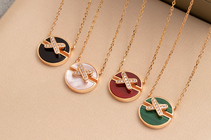 [Limara]JEUX DE ROSE GOLD DIAMOND NECKLACE