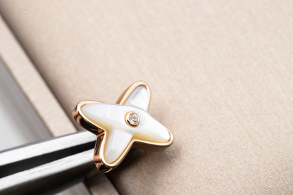[Limara]JEUX DE WHITE MOP ROSE GOLD DIAMOND EARRINGS