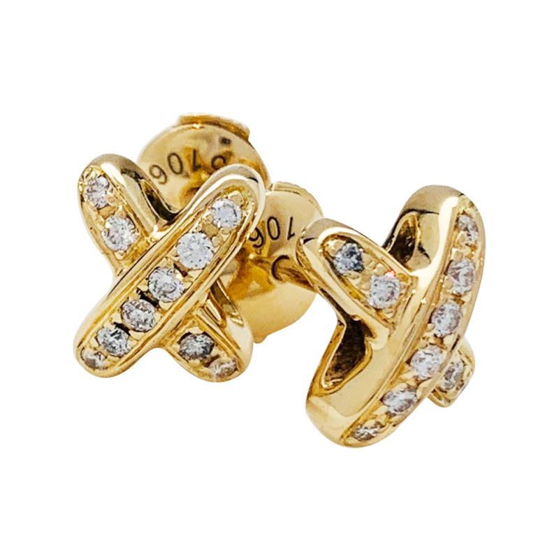 [Limara]JEUX DE GOLD DIAMOND EARRINGS