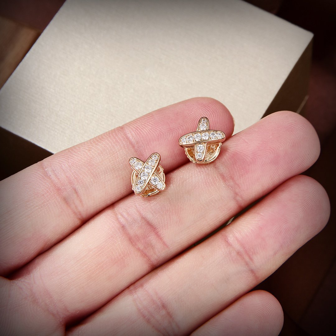 [Limara]JEUX DE GOLD DIAMOND EARRINGS