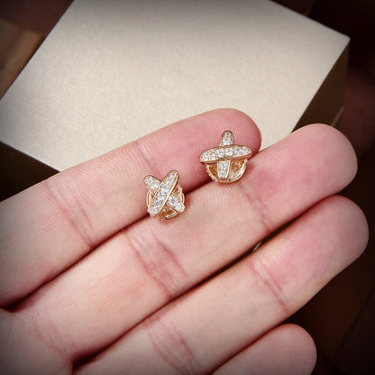 [Limara]JEUX DE GOLD DIAMOND EARRINGS