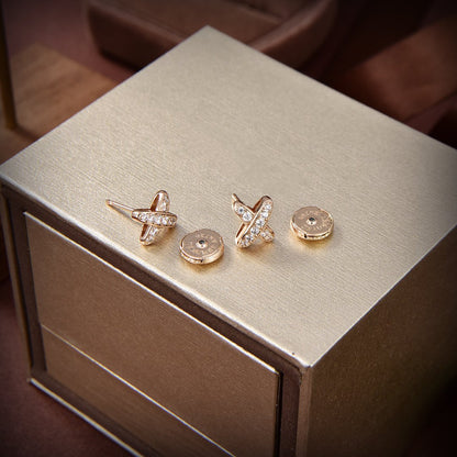 [Limara]JEUX DE GOLD DIAMOND EARRINGS