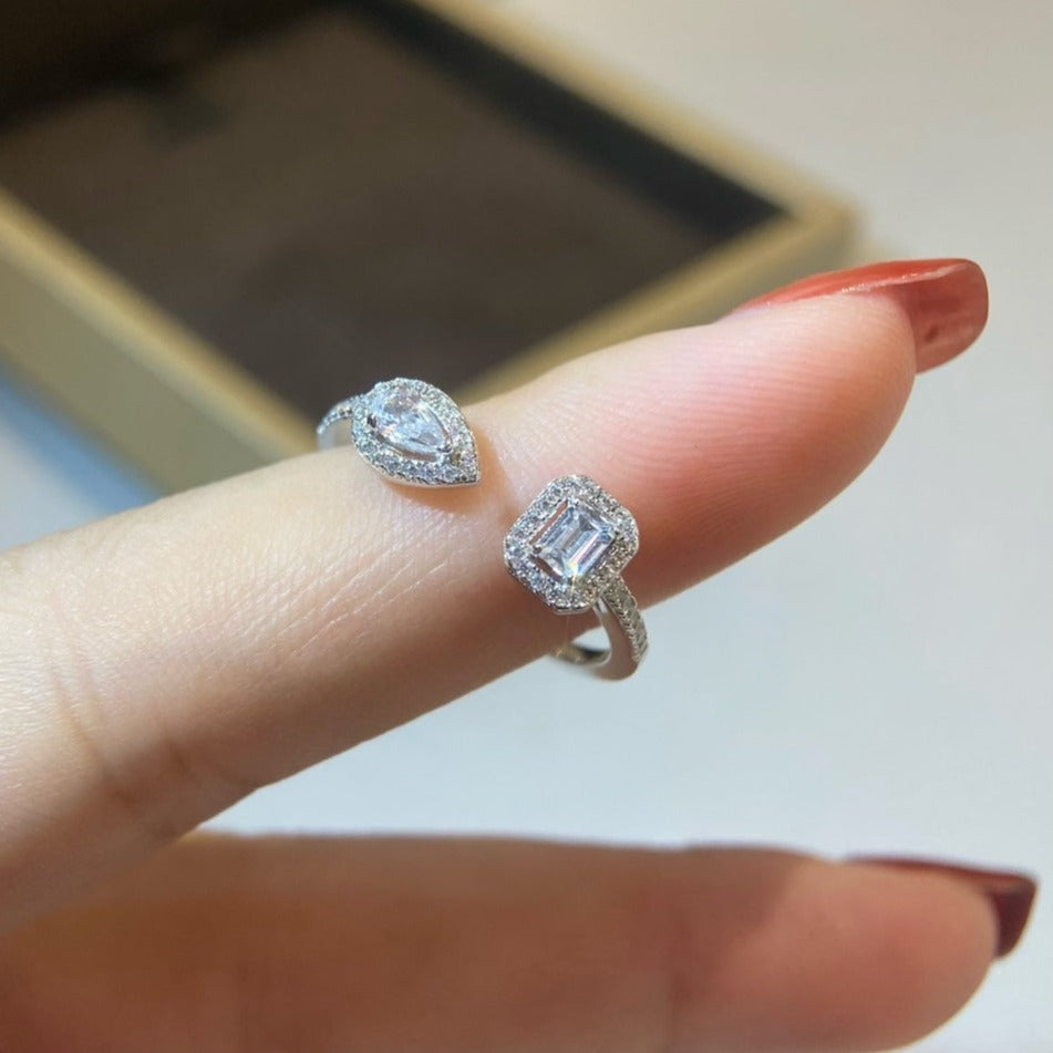 [Limara]MY TWIN TOI & MOI SILVER DIAMOND RING
